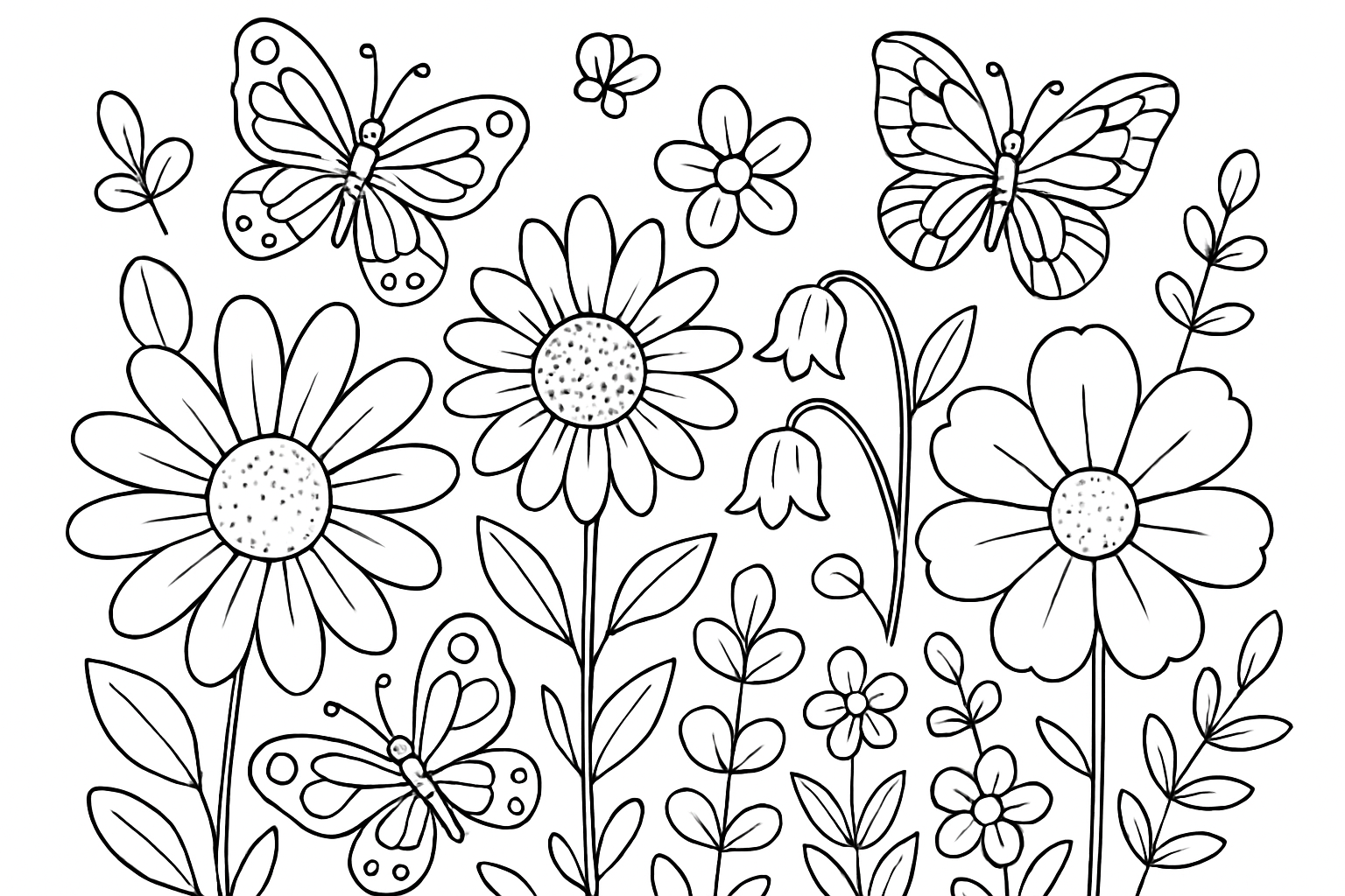 Bloemen met vlinders