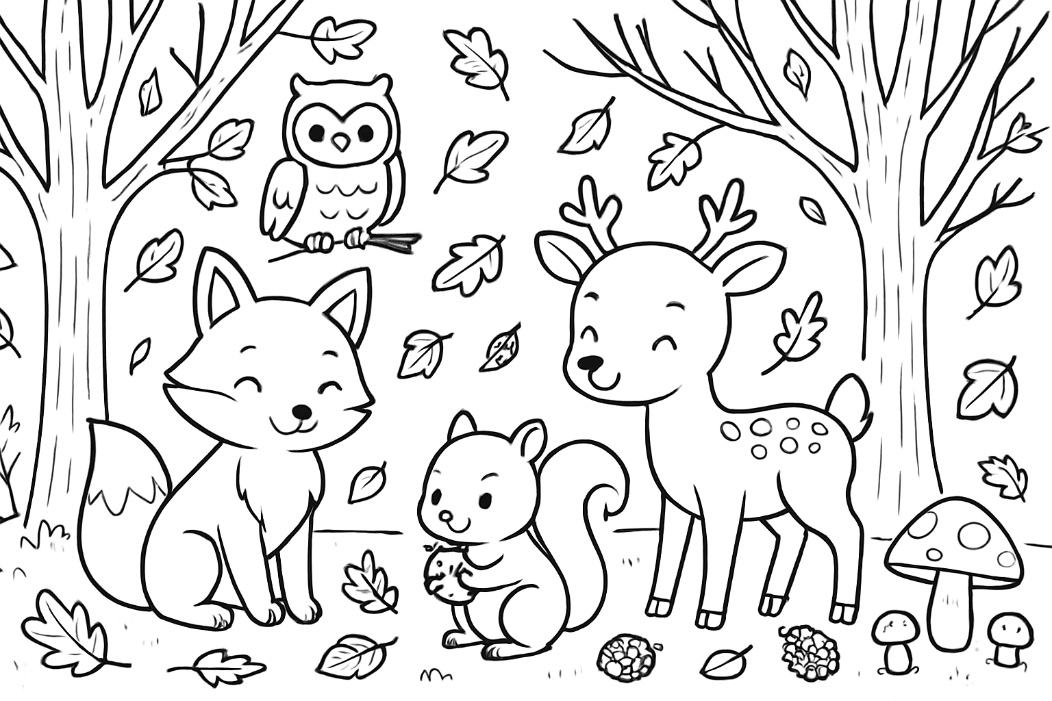 Bosdieren in de herfst