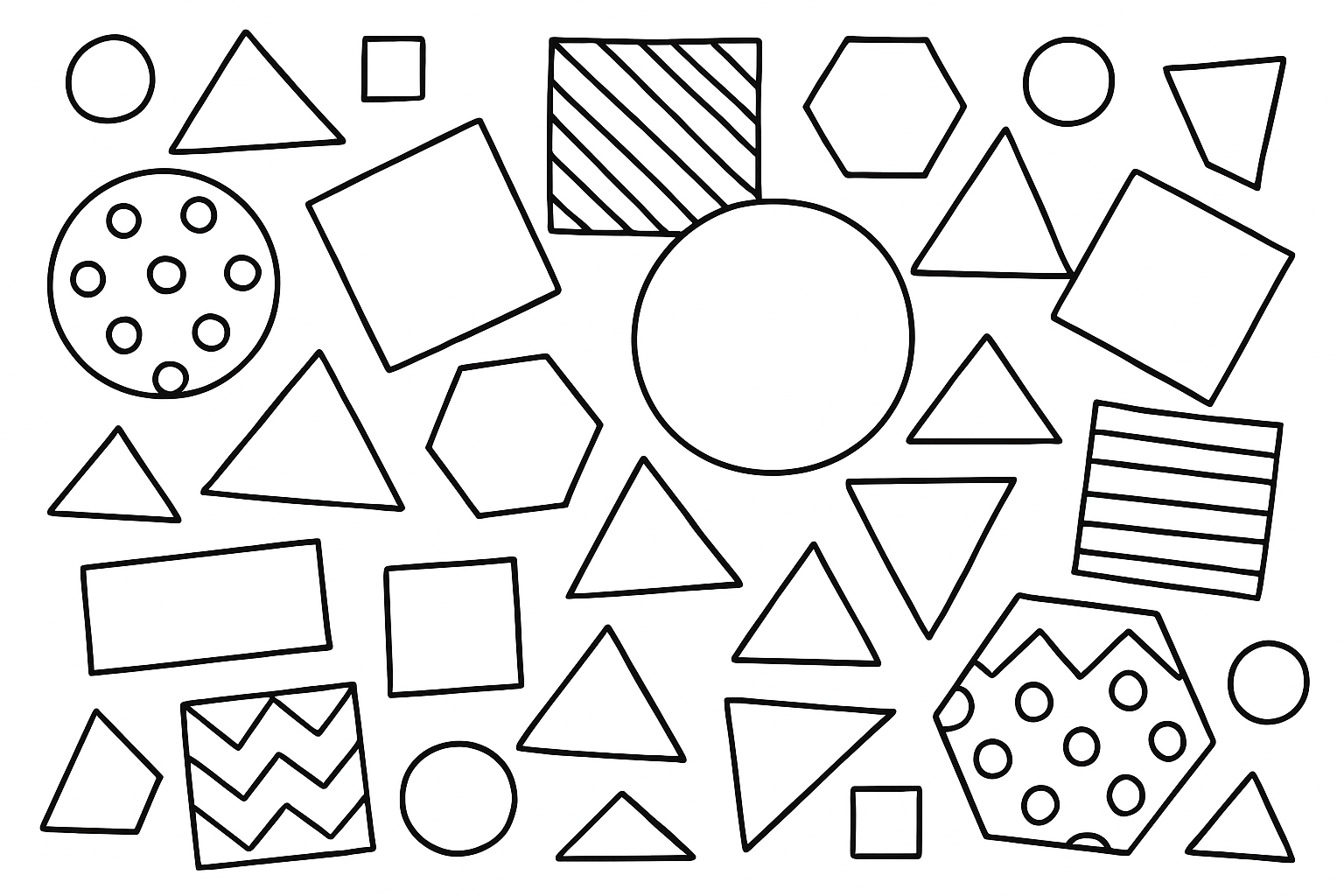 Geometrische vormen Kleurplaten