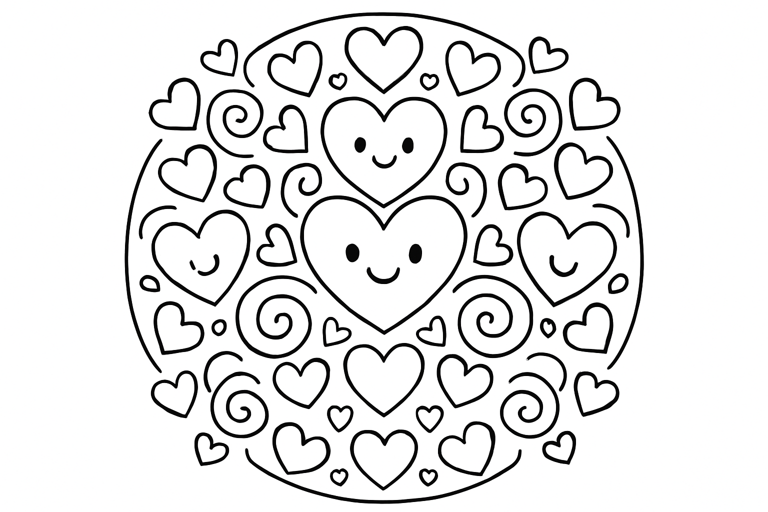 Hartjes en liefde mandala's