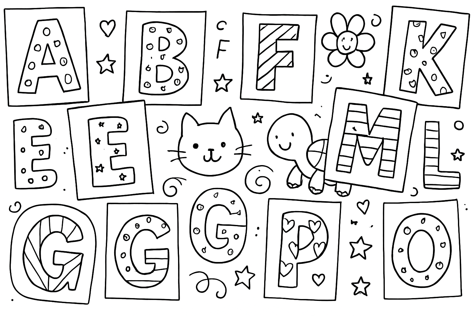 Losse letters - één per pagina