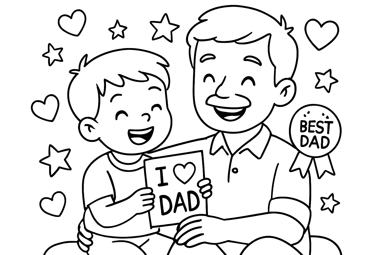 Kleurplaten voor papa