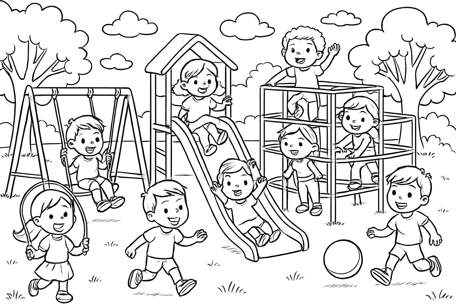 Kinderen in de speeltuin & buiten spelen