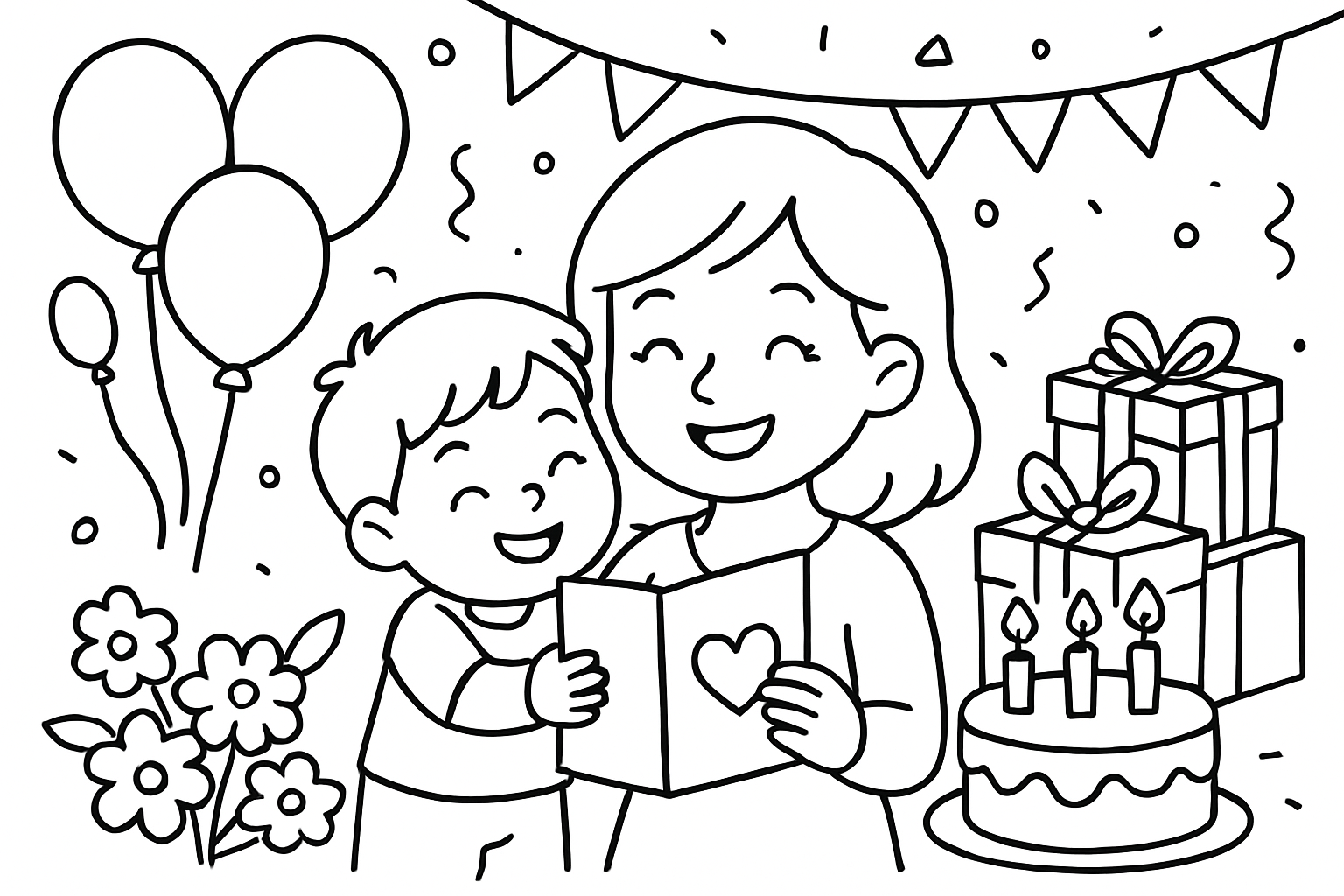 Kleurplaten voor mama's verjaardag