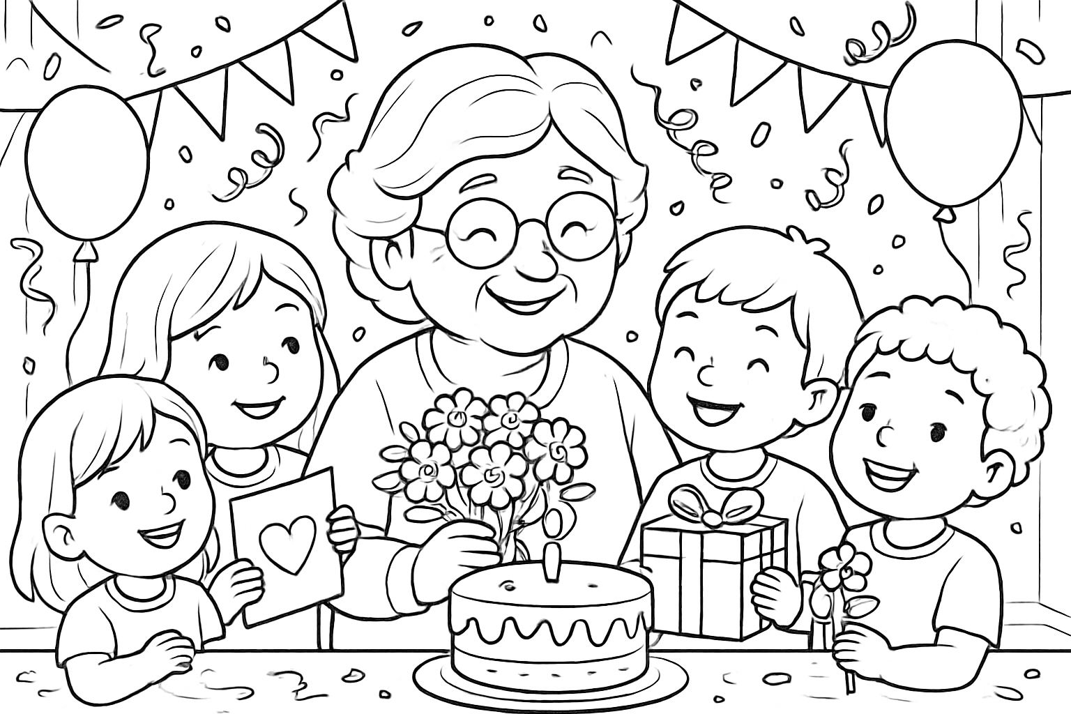 Kleurplaten voor oma's verjaardag