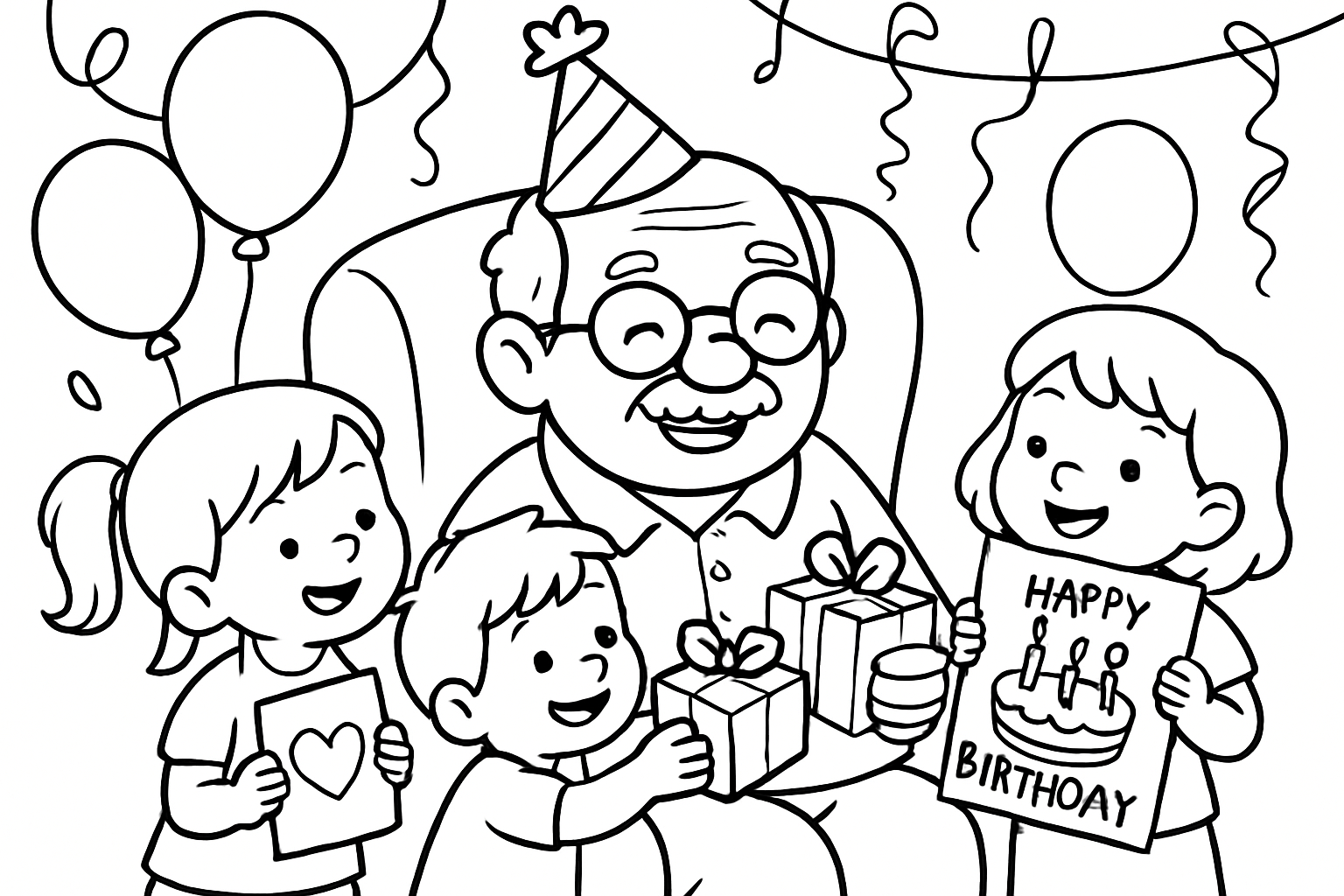 Kleurplaten voor opa's verjaardag