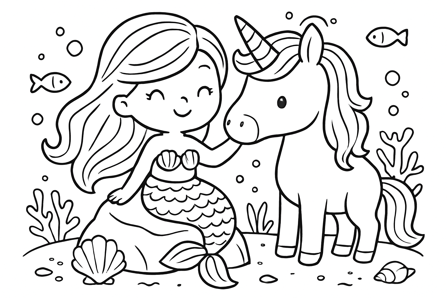 Zeemeermin met eenhoorn