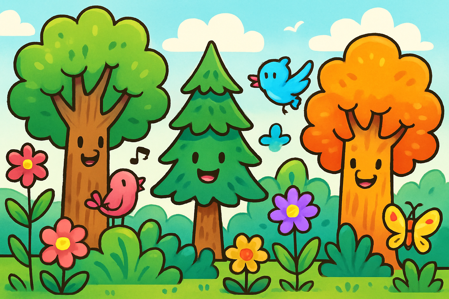 Bomen en planten kleurplaten