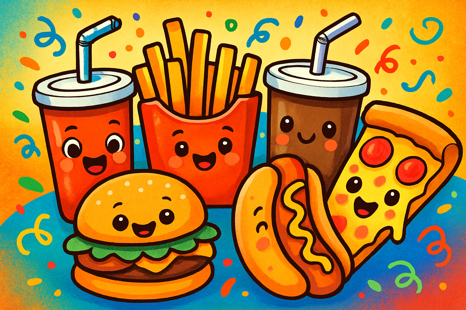 Fastfood kleurplaten