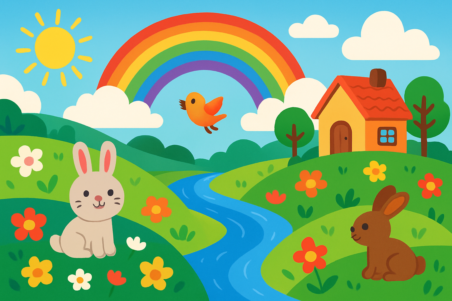 Landschappen kleurplaten