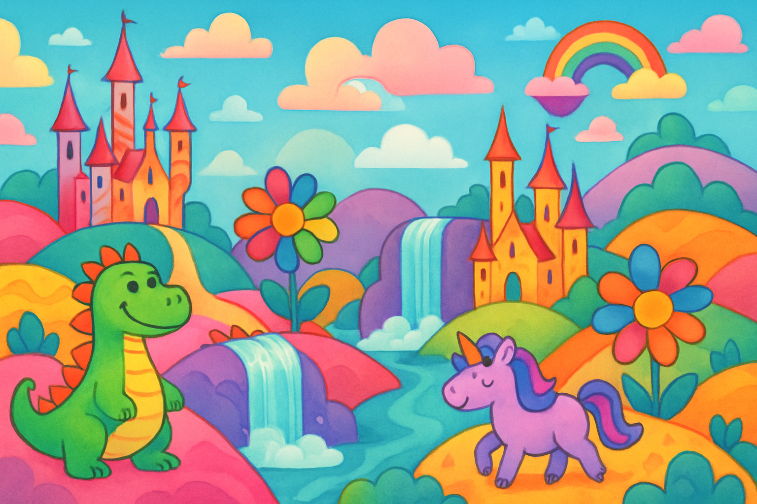 Magische landschappen kleurplaten