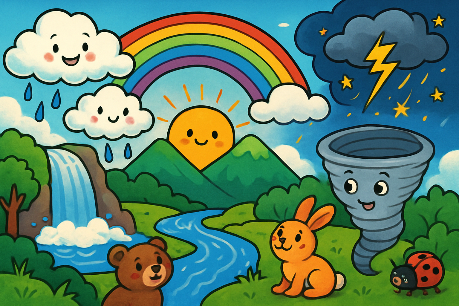 Natuurverschijnselen kleurplaten