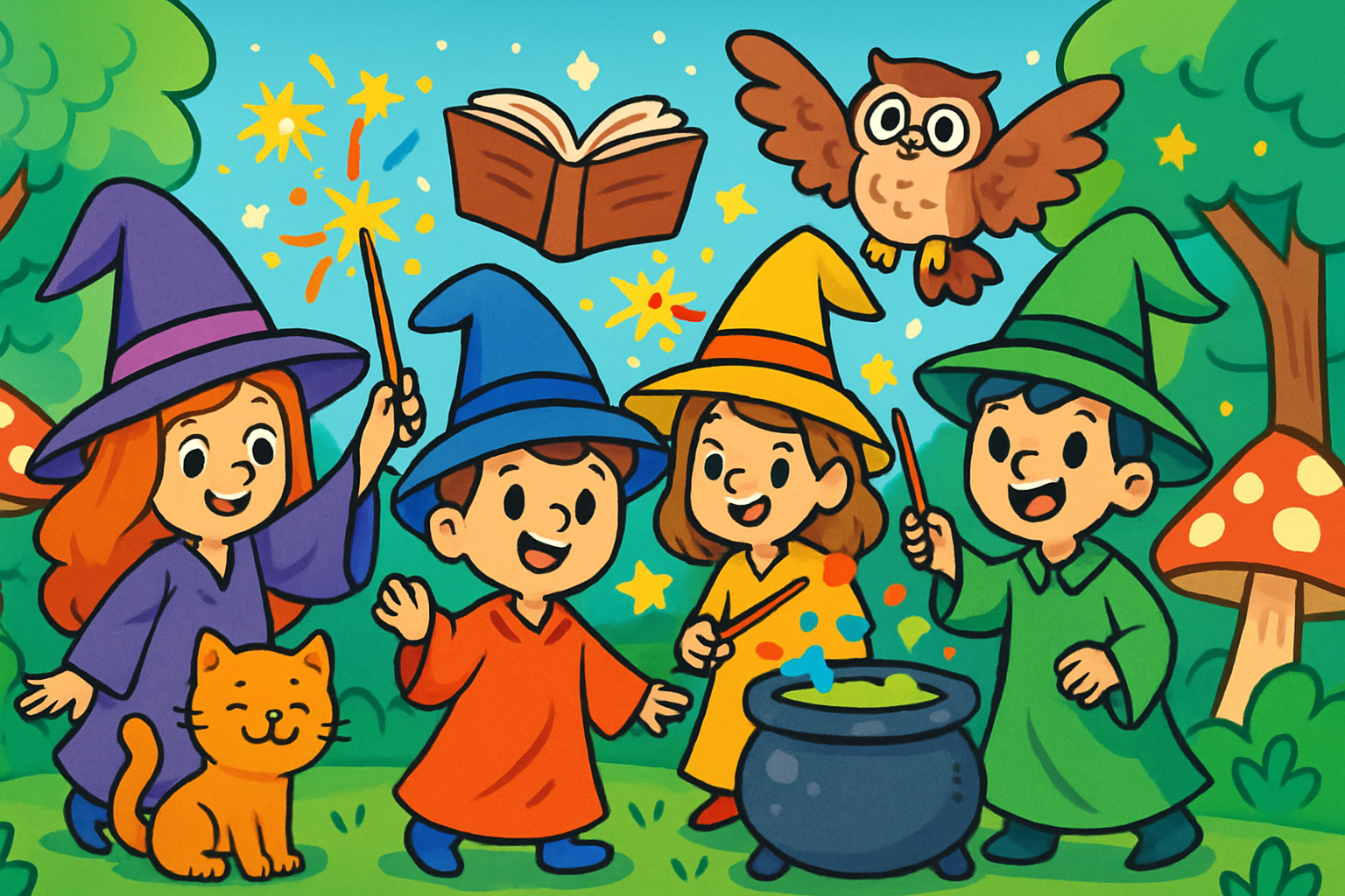 Tovenaars en heksen kleurplaten