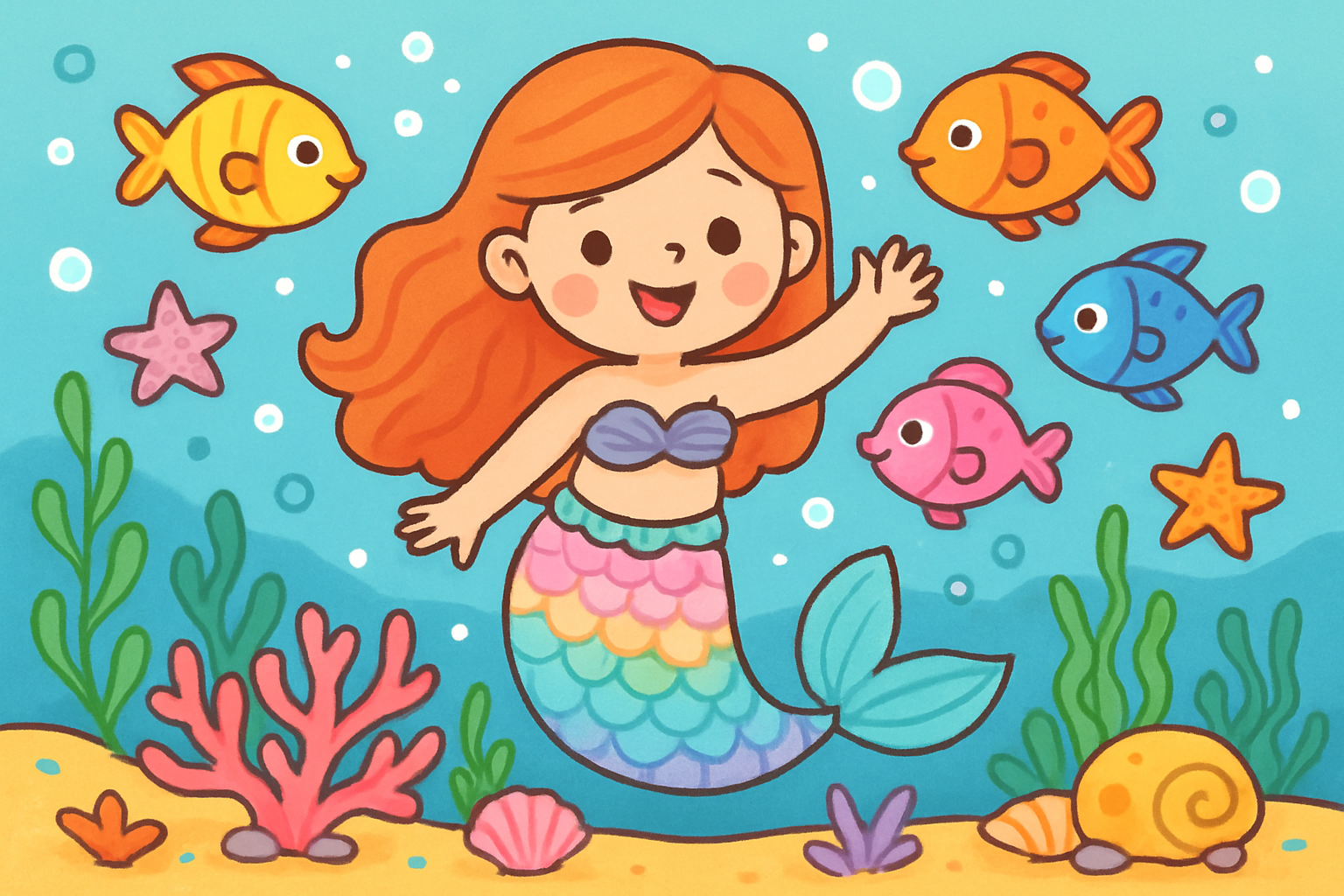 Zeemeermin kleurplaten